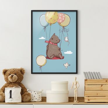 Poster encadré - Bear And Mouse Flying