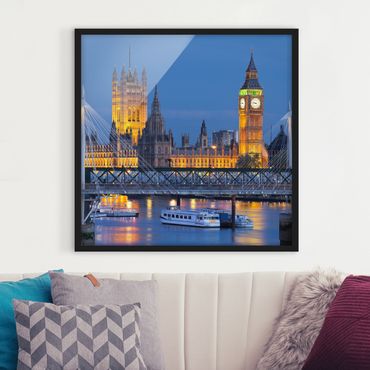 Poster encadré - Big Ben And Westminster Palace In London At Night