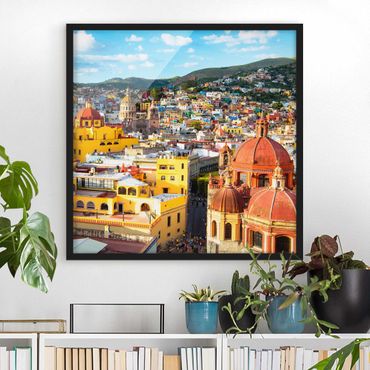Poster encadré - Colourful Houses Guanajuato