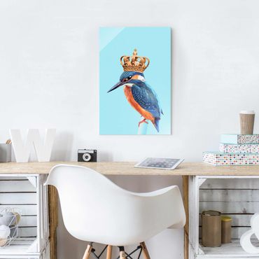 Tableau en verre - Kingfisher With Crown
