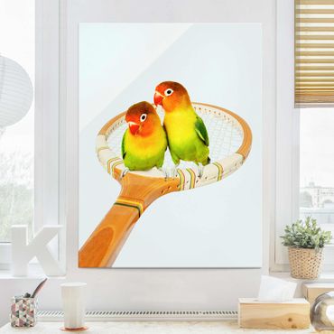 Tableau en verre - Tennis With Birds