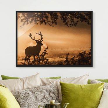 Poster encadré - Deer In The Winter Forest