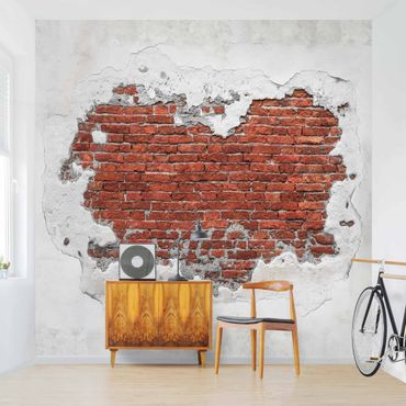 Papier peint - Brick Wall Shabby Plaster
