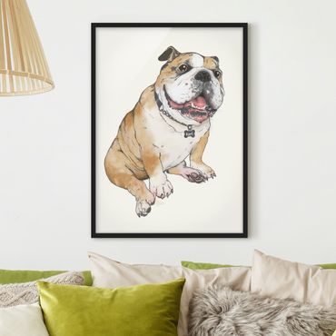 Poster encadré - Illustration Dog Bulldog Painting