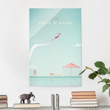 Tableau en verre - Travel Poster - Côte D'Azur