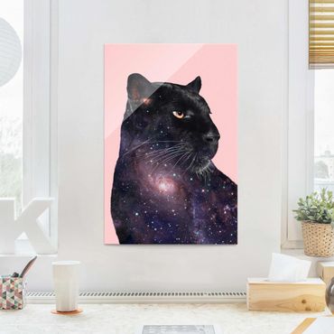 Tableau en verre - Panther With Galaxy