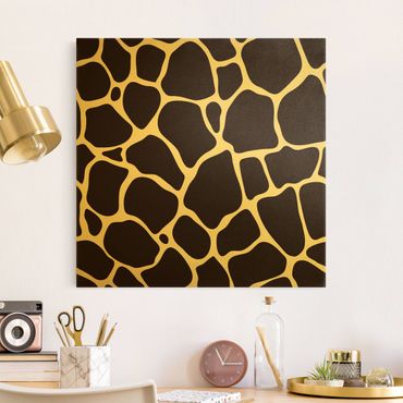Tableau sur toile or - Giraffe Print