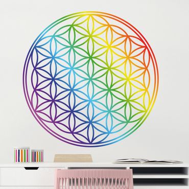 Sticker mural - Flower of life rainbow color