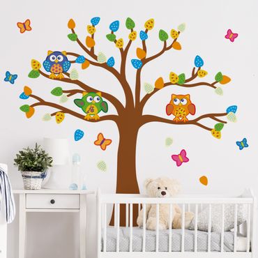 Sticker mural - Colorful owls