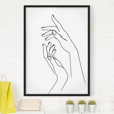 Poster encadré - Line Art Hands