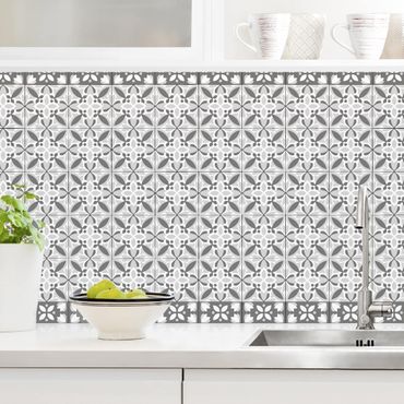 Revêtement mural cuisine - Geometrical Tile Mix Blossom Grey