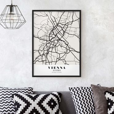 Poster encadré - Vienna City Map - Classic