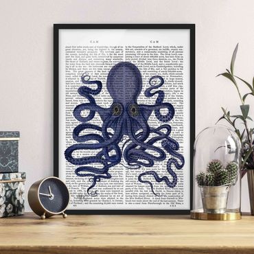 Poster encadré - Animal Reading - Octopus