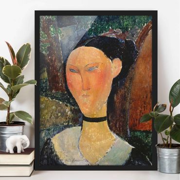 Poster encadré - Amedeo Modigliani - Woman with a velvet Neckband