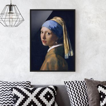 Poster encadré - Jan Vermeer Van Delft - Girl With A Pearl Earring