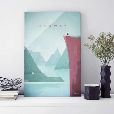 Tableau en verre - Travel Poster - Norway