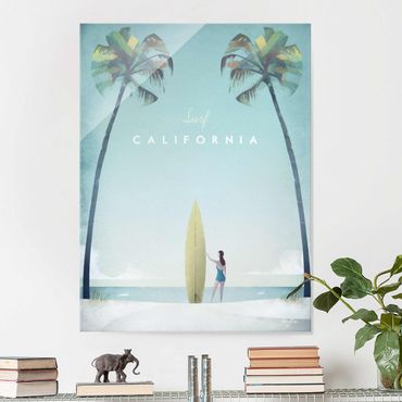 Tableau en verre - Travel Poster - California