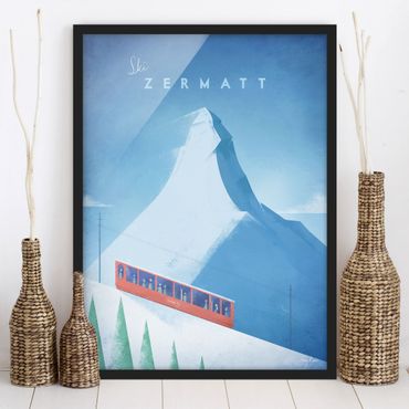 Poster encadré - Travel Poster - Zermatt