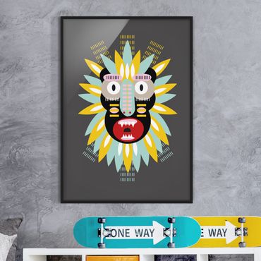 Poster encadré - Collage Ethnic Mask - King Kong