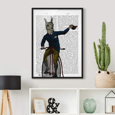 Poster encadré - Animal Reading - Lama On Bike