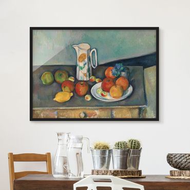 Poster encadré - Paul Cézanne - Still Life With Milk Jug And Fruit