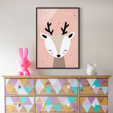 Poster encadré - Happy Deer