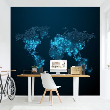 Papier peint - Connected World World Map