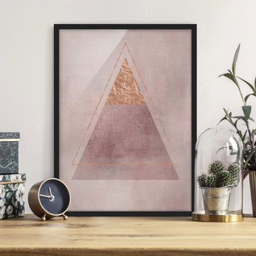 Poster encadré - Geometry In Pink And Gold II
