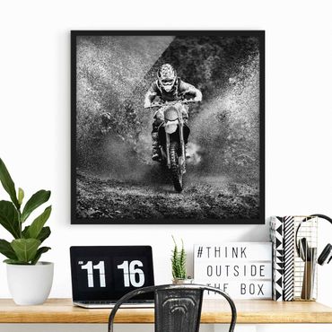 Poster encadré - Motocross In The Mud