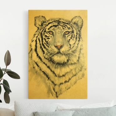 Tableau sur toile or - Portrait White Tiger I