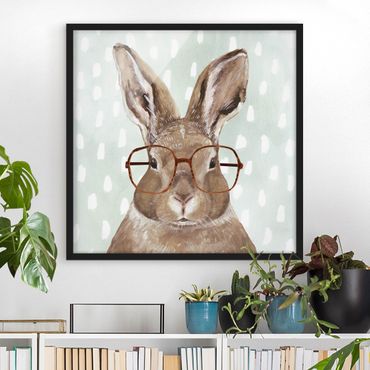 Poster encadré - Animals With Glasses - Rabbit