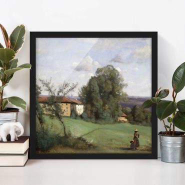 Poster encadré - Jean-Baptiste Camille Corot - A Farm in Dardagny