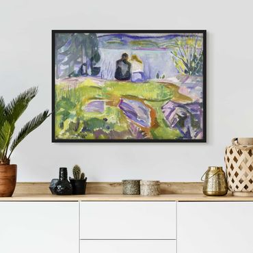 Poster encadré - Edvard Munch - Spring (Love Couple On The Shore)