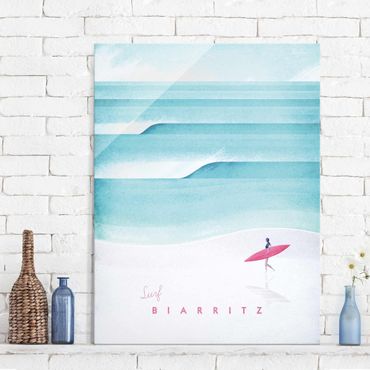 Tableau en verre - Travel Poster - Biarritz