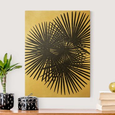 Tableau sur toile or - Palm Leaves In Black And White