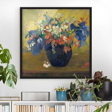 Poster encadré - Paul Gauguin - Flowers in a Vase