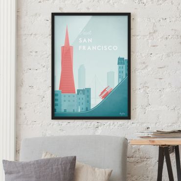 Poster encadré - Travel Poster - San Francisco