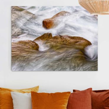 Glass print - The Icy Mountain Stream