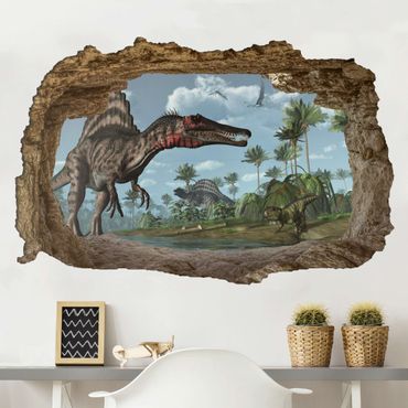Sticker mural - Dinosaur landscape