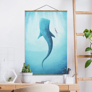 Tableau en tissu avec porte-affiche - The Whale Shark