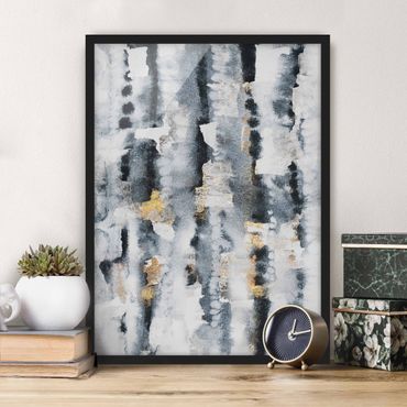 Poster encadré - Abstract Watercolour With Gold