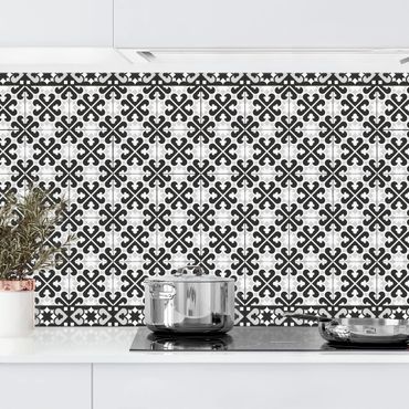 Revêtement mural cuisine - Geometrical Tile Mix Hearts Black