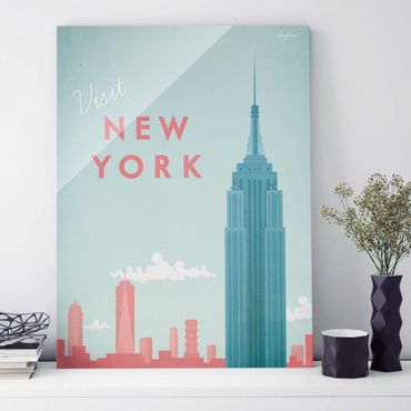 Tableau en verre - Travel Poster - New York