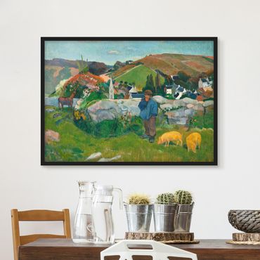 Poster encadré - Paul Gauguin - The Swineherd