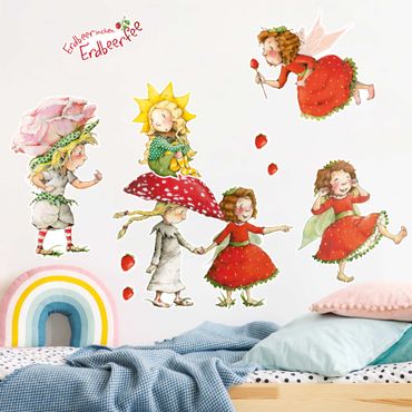 Sticker mural - Strawberrings Strawberry Faire - Strawberats, Ida and Eleni Sticker Set