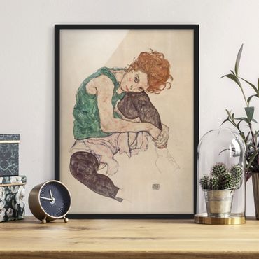 Poster encadré - Egon Schiele - Sitting Woman With A Knee Up