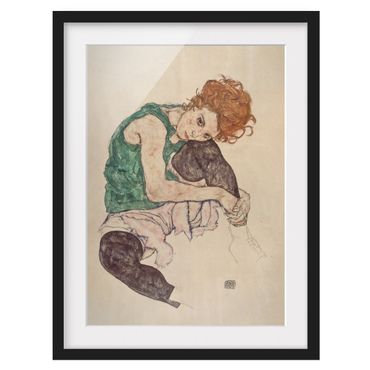 Poster encadré - Egon Schiele - Sitting Woman With A Knee Up