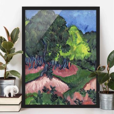 Poster encadré - Ernst Ludwig Kirchner - Landscape with Chestnut Tree