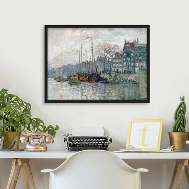 Poster encadré - Claude Monet - View Of The Prins Hendrikkade And The Kromme Waal In Amsterdam