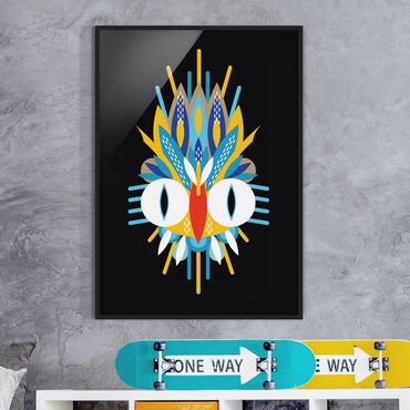 Poster encadré - Collage Ethno Mask - Bird Feathers